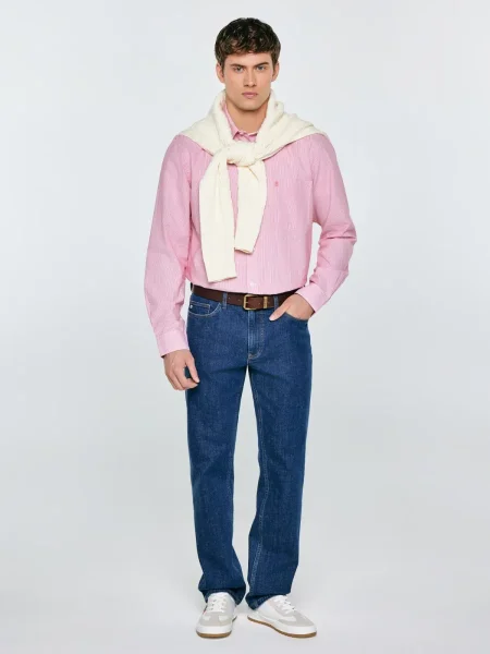 Cosiser 603 men's red striped shirt