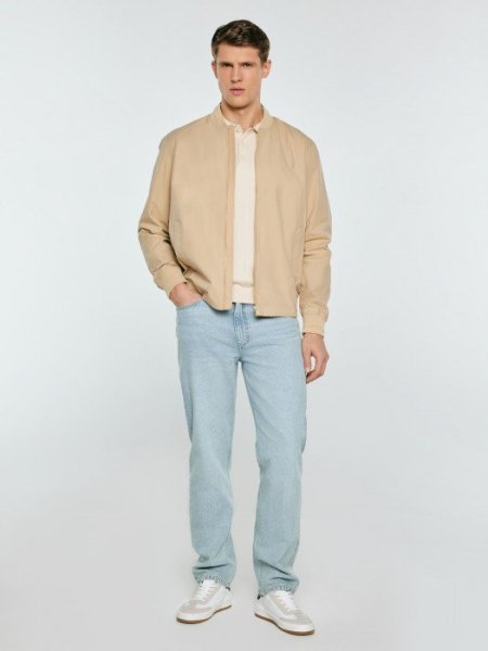 Men's beige bomber jacket KAMDEN 801