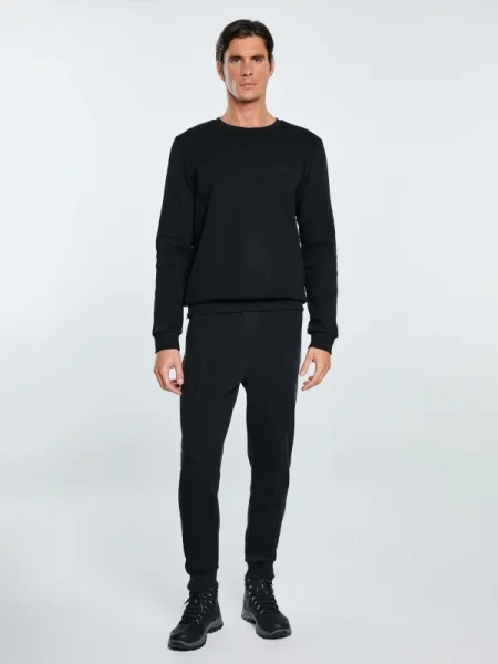 Men's black pique sweatshirt Wiler 906
