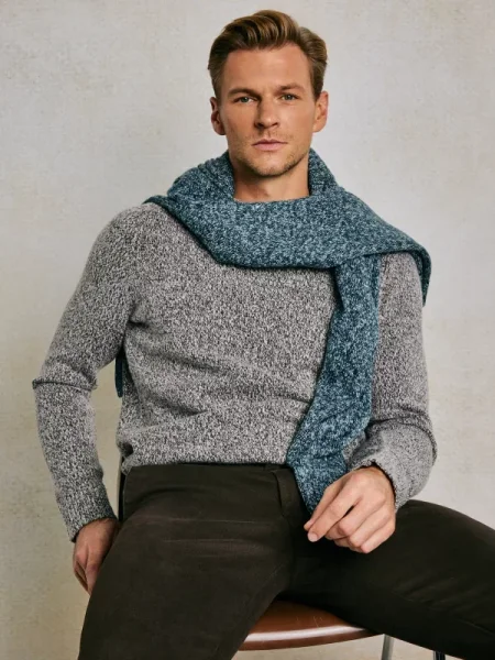Men's melange brown sweater Waltero 804