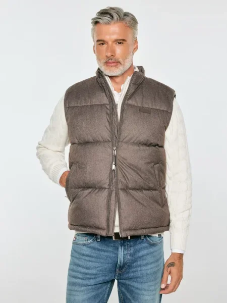 Men's quilted brown vest Kamir 803